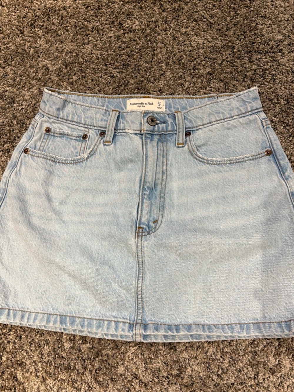 Abercrombie & Fitch Light Wash Denim Mini Skirt